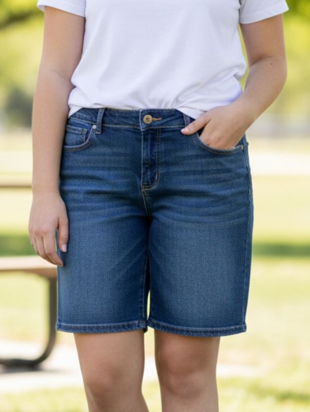#186 Arizona Jean Company Blue Denim Bermuda Shorts